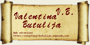 Valentina Butulija vizit kartica